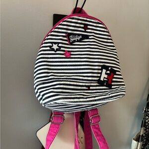 Y2K Tommy Hilfiger Backpack - Navy and Pink Stripes